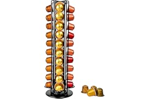WROBIC Worbic Coffee Capsules Holder for Nespresso, Coffee Pod Holder for 40 Coffee Capsules, Rotating Design, Coffe Storage Rack for 40 Pcs Pods，Black