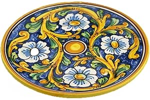 ILAB Piatto medio in ceramica decorata a mano da ceramisti siciliani di Santo Stefano di Camastra barocco art 13