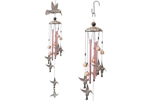 HNCY Carillon a Vent Exterieur, koshi Carillon, Carillon Metal, carillons décoratifs d'extérieur, Cloche de sorcieres, Deco Exterieur Jardin, Cloche sorciere Protection, Cadeau Maman - Colibri