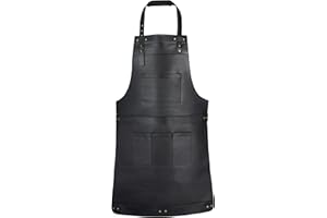 LEATHERSHIRE Full Grain Leather Apron Butcher, Cook, BBQ, Cooking, Wood work, Cheff, BBq Grill Gift Apron