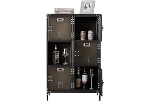 SIGHTLIFE Armario de Almacenamiento de Acero Aparador Taquillas Metálica con Puerta de Cierre magnético Armario Archivador de Metálico de Oficina Armario de Oficina Independiente Estilo Industrial 75x35x120cm