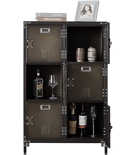 Barra Con Ruote Urban Living - Stile Industriale, Piano In Legno, Nero - Foto 7