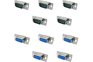 iYueMps Lot de 10 Connecteur DB9 à souder Mâle + Femelle RS23 D-SUB 9 Broches Adaptateur pour Accessoires PC(5pcs Mâle + 5pcs Femelle)