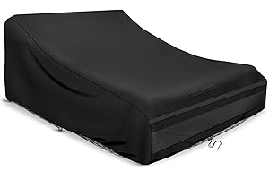 SCHLEUDER Cubierta para tumbona para 2 personas, 200 × 140 × 90 cm, cubierta 420D, doble tumbona exterior, impermeable, doble tumbona de jardín, protección protectora, resistente al viento, resistente a los
