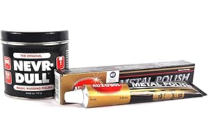 NEVR DULL Polierwatte für Chrome, Alu, Messing und andere Metalle 142 g & AUTOSOL Metal Polish Metallpolitur Chrompolitur 75 ml