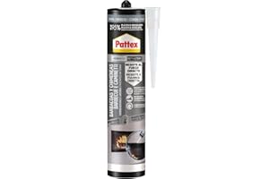 Pattex Silicona barbacoas y chimeneas, gris, resiste al fuego, 280 ML