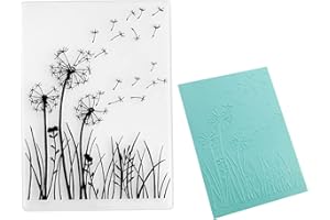 QIUJUNDE Prägeschablone Pusteblume, Löwenzahn Prägefolder Schablone Schablonen Kunststoff Prägung Vorlage für DIY Scrapbooking Sammelalben Fotoalbum Papier karten Kartenherstellung Embossing Basteln Dekoration