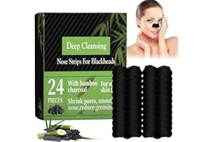 NANQUAN Cerotti Punti Neri,24 Strisce Strisce Punti Neri Naso Carbone di Bambù per Pulizia Profonda del Naso,La Rimozione Dei Punti Neri e Sblocca i Pori,per Tutti i Tipi di Pelle(Donne e Uomini)