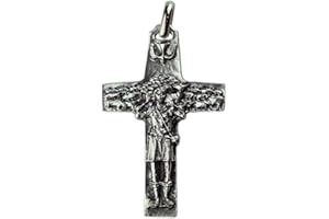 Eurofusioni Croce del Buon Pastore - Pendente placcato argento - h 4,3 cm - 10 pezzi