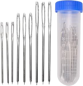 Lot de 15 aiguilles émoussées à gros chas pour tricot, couture, reprisage, 3 tailles