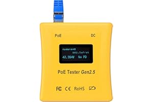 ZHANGQING Gigabit PoE Tester and Detector | Power Over Ethernet Tester to Determine Voltage, Current and Power Consumption on Network Cable - Identify PoE and Troubleshoot Connection Problem | PoE Tester Gen2.5