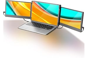 KEFEYA Laptop Screen Extender, 12” Full HD IPS Display Portabe Monitor for Laptop, Plug and Play for Windows, Chrome & Mac, HDMI/USB-A/Type-C