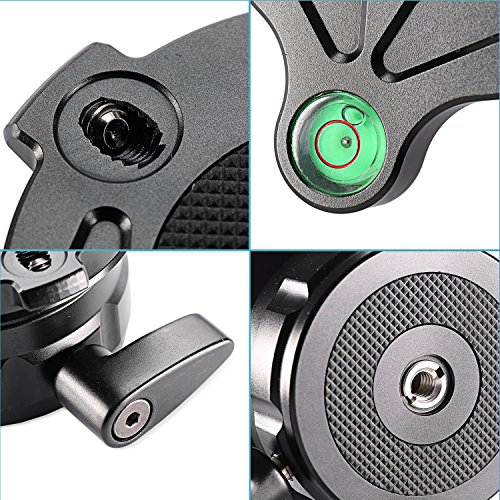 Ganga Neewer Base de Nivelación de Trípode con Nivel de Burbuja de
Compensación para Canon, Nikon y Otras Cámaras DSLR con Rosca de 1/4 ",
Trípodes y Monopiezas con Rosca de 3/8" En línea