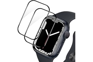 Carantee Schutzfolie für Panzerglas für 9H Härte Apple Watch Series 7/8/9 45mm, Blasenfreie, Sensitive Touch, 3D Vollständige Abdeckung Kratzfest, HD Apple Watch 45mm Displayschutzfolie - 2 Stück