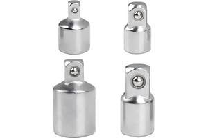 Lotbun Adattatore per impatto riduttore, adattatore da 1/2 a 3/8 | 3/8 a 1/2 | 1/4 a 3/8 | 3/8 a 1/4, adattatore a bussola per chiave dinamometrica Trapano a cricchetto (Argento)