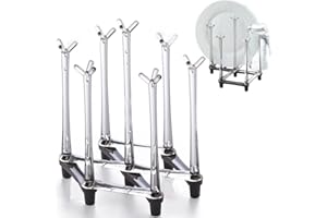 Marbrasse Rejilla de secado de tazas retráctil, Dranier de secado de bebidas para platos de botellas de vidrio Árbol de taza de plástico con fondo antideslizante para encimera de cocina