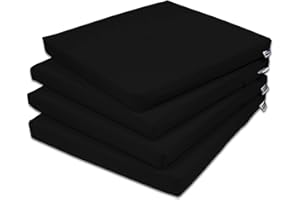 ‎ROLLMAYER Rollmayer 4er Set Stuhlkissen Stuhlauflage Sitzkissen Sitzpolster Auflage für Stühle in Haus und Garten Kollektion Vivid (Schwarz 34, 40x40x4cm)