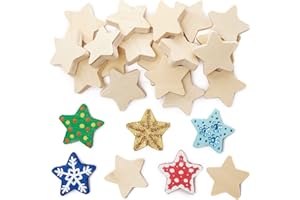 Baker Ross Pierres a Peindre en Bois en forme d'Etoile - Lot de 30, Matériaux de Dessin et de Peinture (FX432)