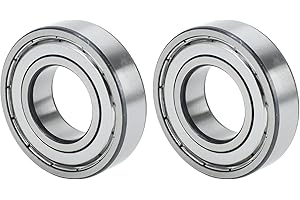 TUZUK 2 Piezas Rodamientos 6206ZZ, 30x62x16mm, Prelubricados, Acero al cromo, Sellos dobles, Para aplicaciones industriales y mecánicas