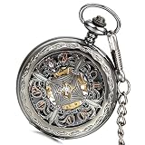 LANCARDO Taschenuhr Vintage Herren Damen Uhr Analog mit Metall Kette Weihnachten Geschenk LCD009P102