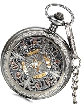 lancardo Herren Klassisch Retro Handaufzug Mechanische Taschenuhr mit chinesische Knoten Design, Skelett Kettenuhr...