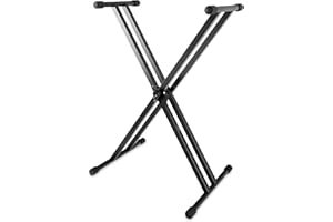 McGrey KS-200 Support Clavier X à Double Barre (réglable en hauteur sur 5 niveaux, pliable, stable) noir