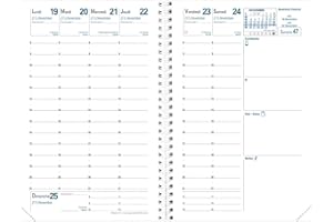 Quo Vadis - Recharge Agenda - Spiralé - 2026 - Affaires S - Semainier Planning - Français - 13 mois de décembre à décembre - 10x15 cm - Papier Clairefontaine blanc - Fabrication française