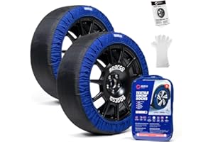 Sparco SnowShield | Juego de 2 cadenas de nieve para coche | Cadenas para nieve fáciles de montar | Silenciosas, duraderas, homologadas y reutilizables (Talla L)