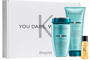 Kérastase Pflegeset mit Résistance Bain Force Architecte Shampoo (250 ml), Résistance Ciment Anti-Usure Conditioner (200 ml) und Elixir Ultime Huile Originale Haaröl in Reisegröße (15 ml) gratis