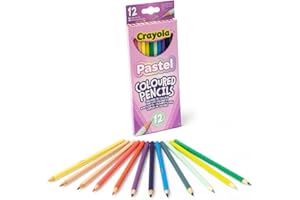 CRAYOLA Pastel Colouring Pencils, Assorted Colours, Pack of 12, Delicate Pastel Shades, Optimal for Kids Ages 3+