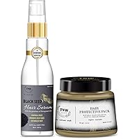 TNW-THE NATURAL WASH Hair Care Combo of Hair Protection Pack and Black Seed Hair Serum (All Natural; Chemical-free)