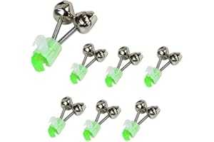 GENERIC 6 PCS Fishing Bells Fishing Alarm Light Luminous Twin Bells Plastic Fishing Bells Clips Fishing Rod Alarm with Dual Alert Bells Fishing Bite Alarm Indicator On Fishing Rod