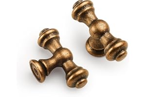 9BUILD 10 Pack Brass Drawer Knobs Cabinet Knobs T Bar Cupboard Knobs Kitchen Door Knobs Zinc Alloy Dresser Knobs Single Hole Cupboard Handles Wardrobe Knobs UK0036