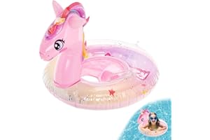 DAZZROI Baby Swimming Float Seat, Cartoon Zebra Inflatable Toddler Pool Swimming Ring with Double Handle, Water Waist Float Toy for Babies Toddlers Infant Children Training Playing