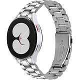 SUNDAREE Compatibile con Cinturino Garmin Vívoactive 6 5 3/Venu/Sq 2/Vívomove 3 Trend/Forerunner 245 645 55 Music 165,20MM Argento Uomo Acciaio Inossidabile Metallo Orologio Cinturini Ricambio