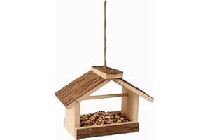 Flamingo mangeoire pour Oiseaux Loo – Petite maisonnette en Bois de pin – Suspendue – 23x11x11,6cm