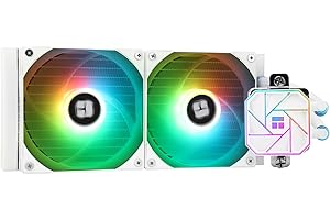 Thermalright AQUA ELITE 240 White V3 Liquid CPU Cooler, 240 Cooling Row Size, 2 x 120mm PWM Fans, S-FDB Bearings,for AM4/AM5, Intel LGA1150/1151/1155/1200/2011/1700/1851,Desktop CPU Cooler AIO