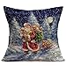 Produktbild FeiliandaJJ Pillowcase Christmas, Kissenbezug kissenhülle Kopfkissenbezug Weihnachten Dekoration Santa Weihnachtsmann Drucken Super weich Sofakissen für Wohnzimmer Sofa Bed Home,45x45cm (M)