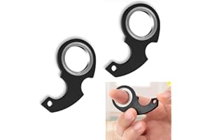 LONIMIA Portachiavi Spinner, Confezione da 2 Fidget Spinner Portachiavi Fidget Ring Giocattolo Portachiavi Spinner per Allenamento delle Dita, Regalo Rilassante per Bambini Adulti (nero)