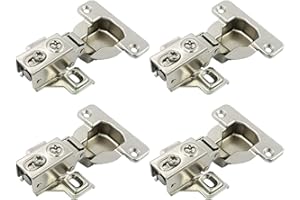 LIKERAINY 95 Degré Plein Recouvrement Mini Charnières 40mm pour Cadre avec Amortisseur pour Portes Lourds et Épaisses Charnière Courte pour Porte de Placard Meubles Cuisine Lot de 4
