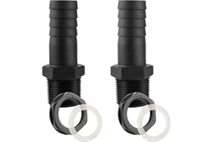 DNGH Trop Plein Cuve 25mm Passe Paroi Cuve Eau 1000l Raccord Male pour Citernes de Pluie Passages mit Joints (9.8 cm x 2.5 cm x 3 cm)