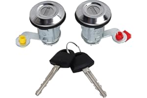 KIMISS Cilindro Serratura Porta Sinistra Destra con 2 Chiavi YE05506A Sostituzione per Kit Serratura Porta L200 2001‑2005 Set Cilindro Serratura Porta con Chiave