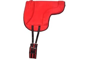 ACES EQUINE HORSE PONY PAD BAREBACK PAD WITH FREE GIRTH HIGH DENSITY BLACK and BROWN (RED)