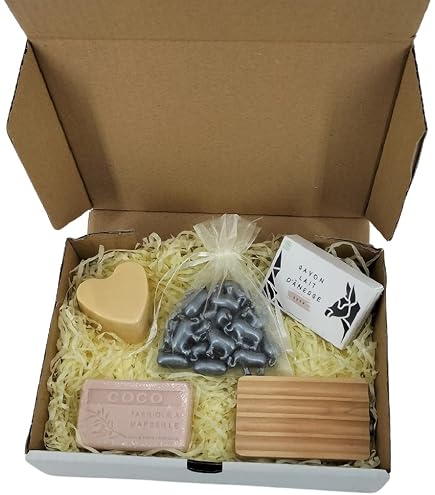 Coffret Cadeau Savons Au Lait D'ânesse Bio - Parfum Lavande - Pour Peau Sensible - 30g