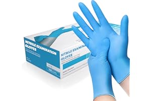 The Real Touch Einweghandschuhe, Blau Nitrilhandschuhe - Box mit 100 Stück, Einmalhandschuhe Puderfrei und Latexfrei, Nitril Handschuhe Einweg für Küche und Reinigung (Blau, L)