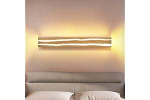 ZMH Applique Murale Interieur Lampe Murale Chambre en Bois - 3000K LED Blanc Chaud 8W Rotative Lampe de Nuit Couloir avec Interrupteur Luminaires Intérieur pour Bar Escalier Café Salon 50CM