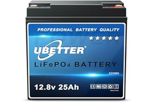 UBETTER 12V 25Ah LiFePO4 Akku 25Ah Lithiumbatterie wiederaufladbarer mit BMS über 4000 Zyklen 25Ah 320Wh Lithium Ionen Akku, Perfekter Ersatz für GEL Batterie