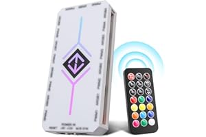 2-en-1 ARGB PWM Fan Hub con controlador，AYWHP RGB Case Fan Hub con 9 conectores PWM de 4 pines y puertos ARGB de 5 V de 3 pines（negro）