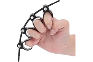 SUREBUY Ejercitador de dedos, abridor de dedos de acordes de guitarra Separador de dedos de piano para principiantes musicales para piano guitarra(Black large (adjustable span))