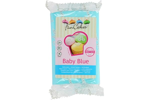 Babyblå Sockerpasta 250g- Funcakes